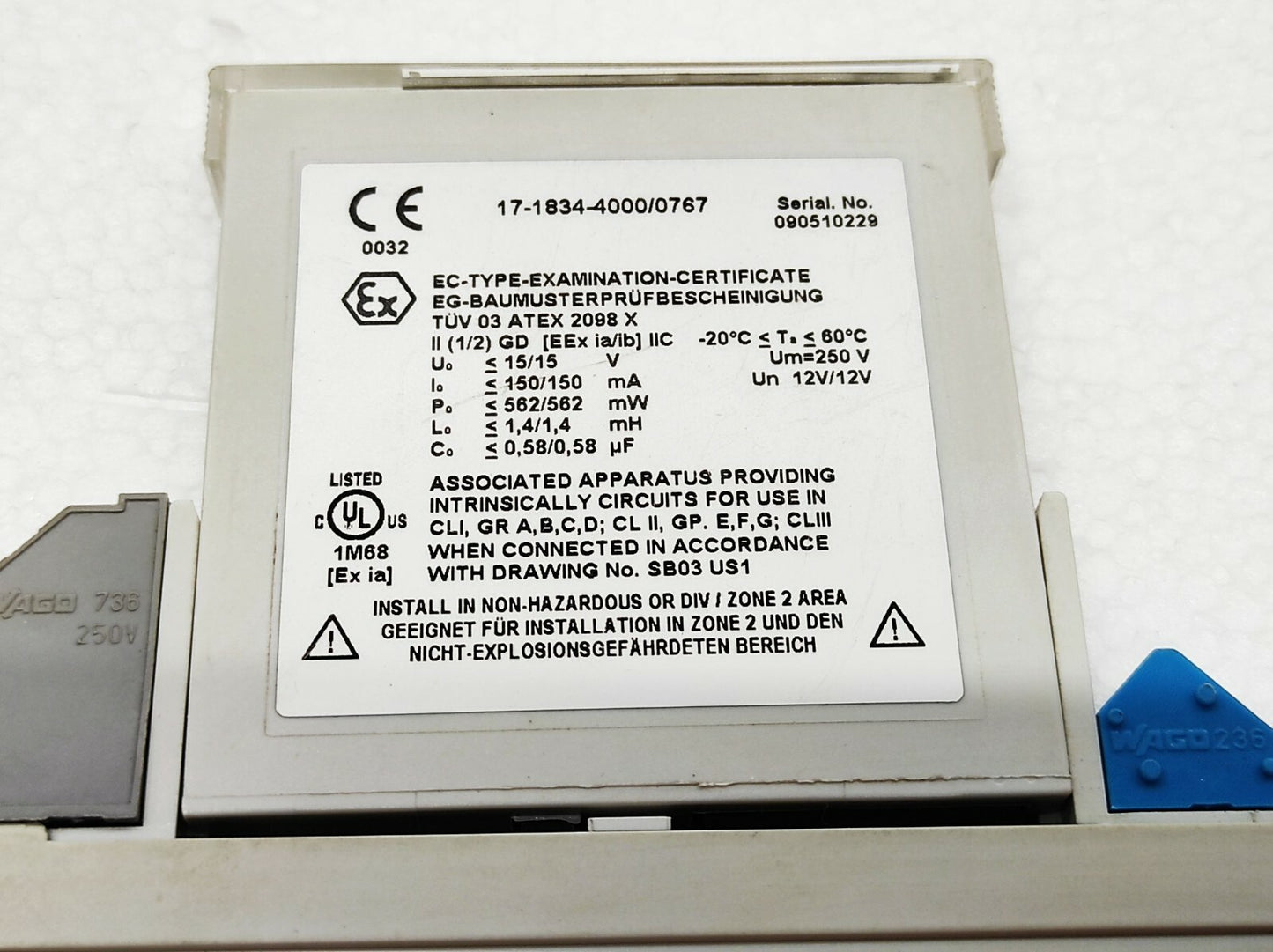 Bartec SB 0767 Process CONT EQ DC-Double Barrier SB0767 17-1834-4000/0767