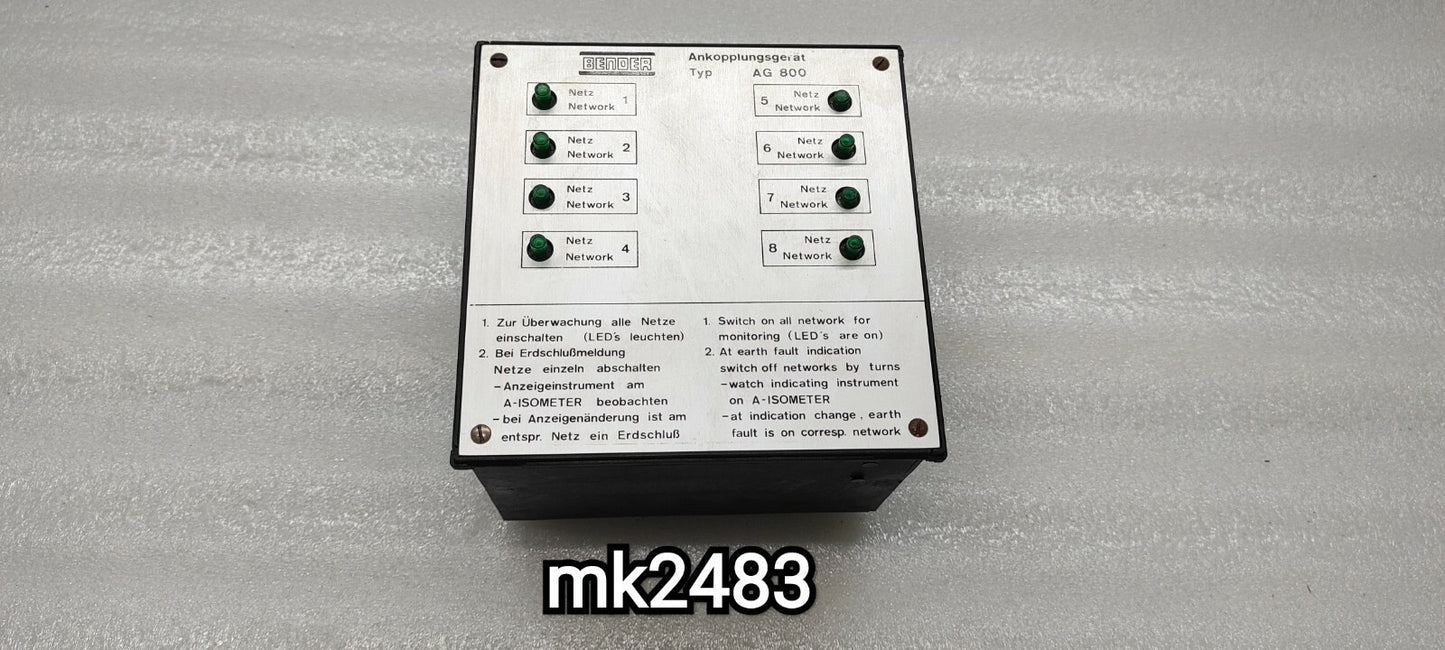 BENDER AG800 COUPLING DEVICE IRD800MYI 980607 115-440V