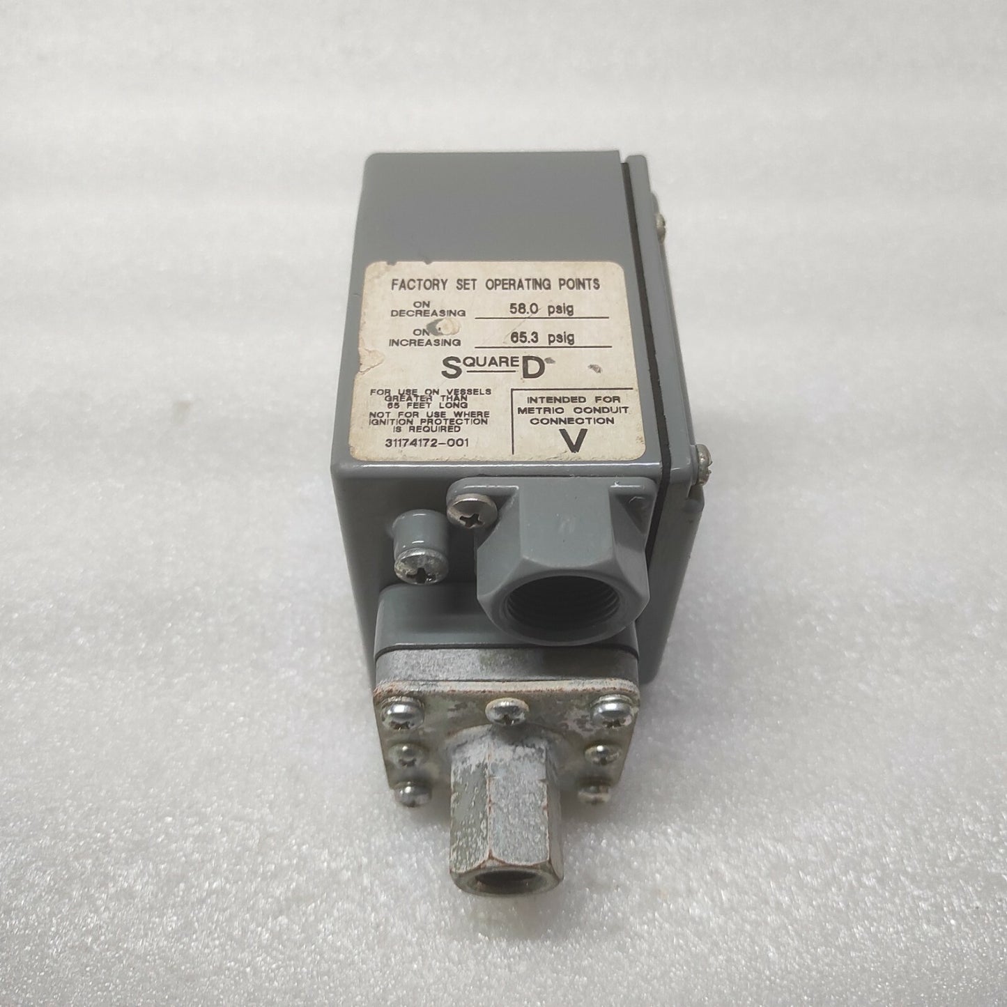 SQUARE-D 9012 GAWM-6 H3Y1 PRESSURE SWITCH