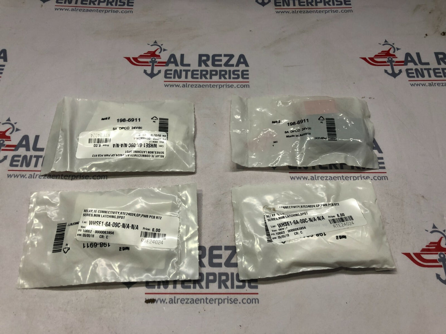 SCHRACK RTE24024 GENERAL PURPOSE RELAY 24V DC 198-6911 LOT OF 4 UNIT