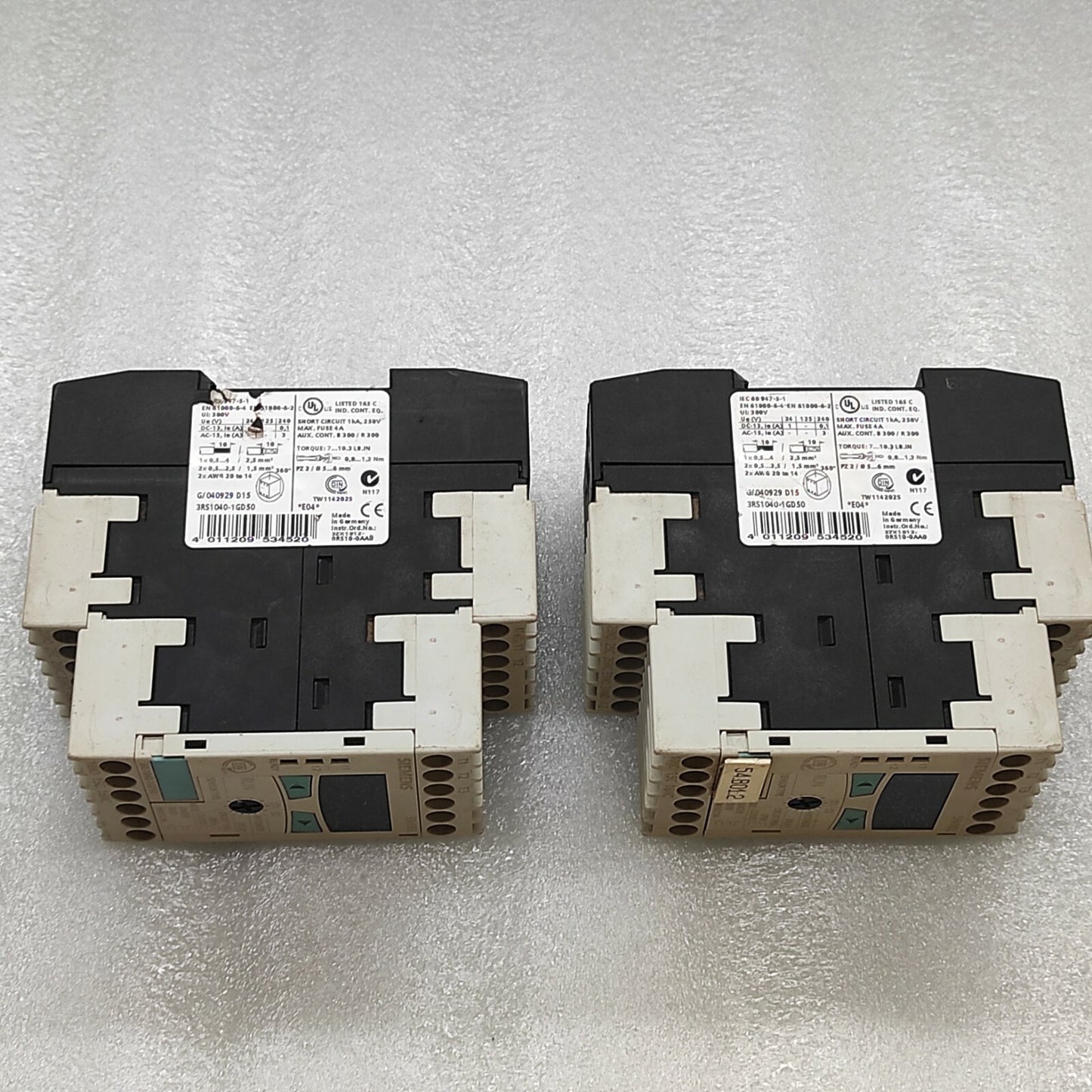 SIEMENS 3RS1040-1GD50 TEMPERATURE MONITORING RELAY