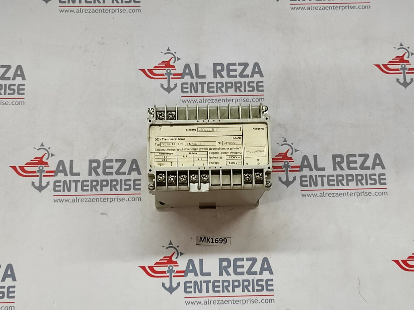 KNICK TYP 7510 A1 DC-ISOLATING AMPLIFIER 7510A1 247859