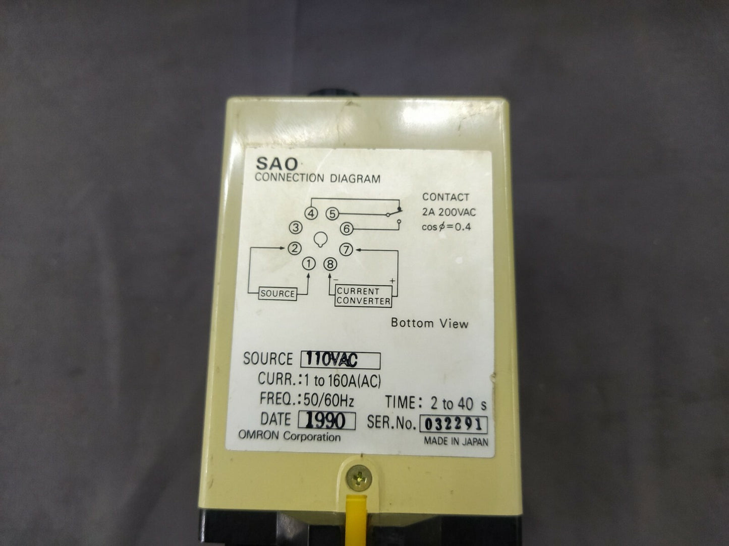 Omron SAO-Q Current Sensor 110V AC