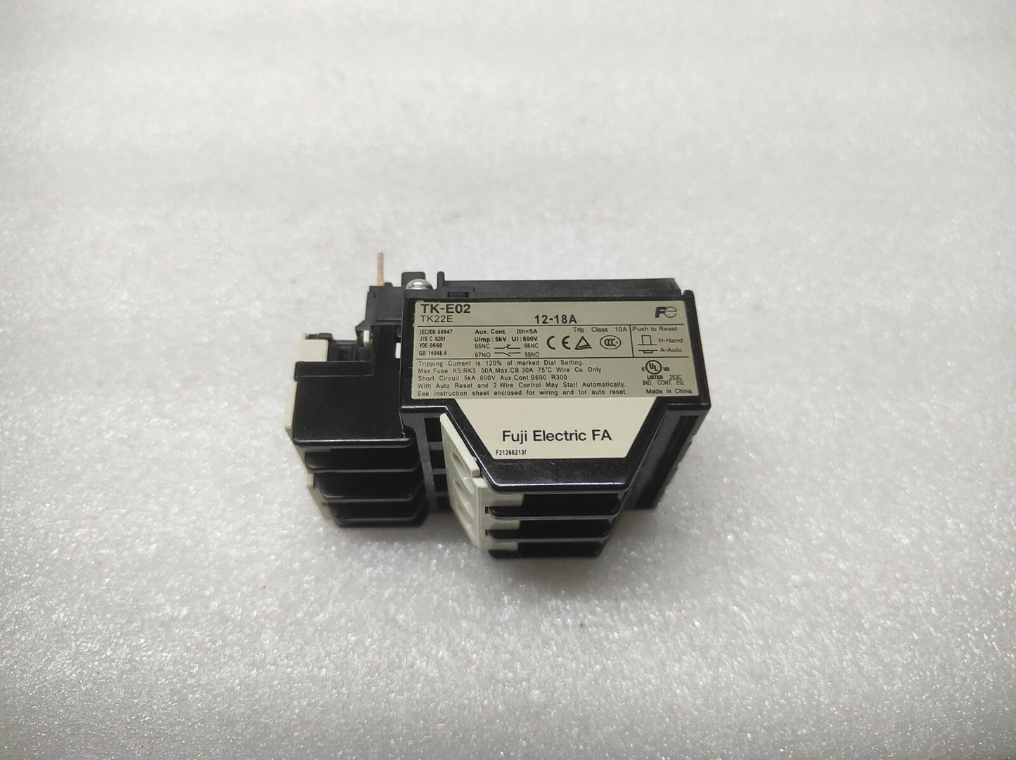FUJI TK-E02 THERMAL OVERLOAD RELAY 12-18A TK22E
