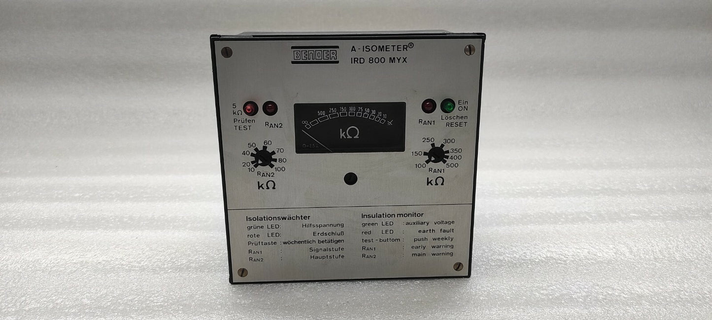 BENDER IRD-800-MYX A-ISOMETER 984666 INSULATION MONITOR 220V 5A 1100VA