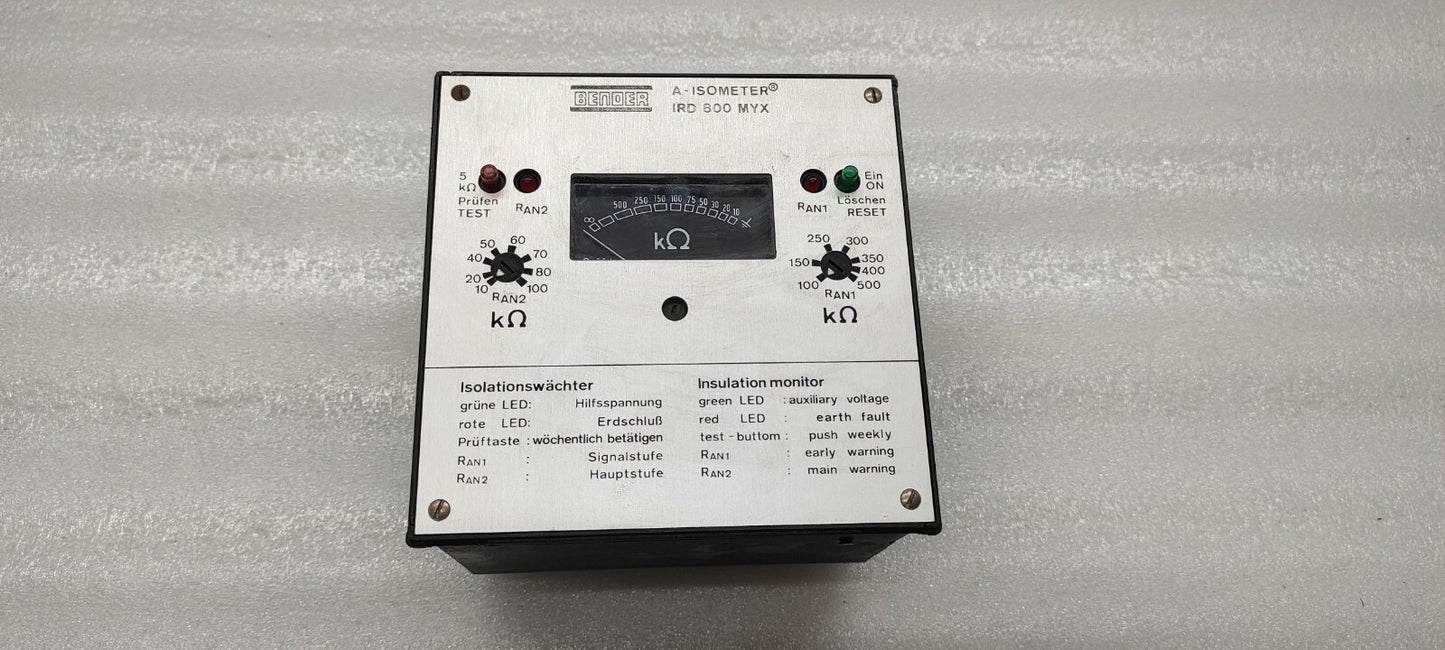 BENDER IRD-800-MYX A-ISOMETER 984666 INSULATION MONITOR 220V 5A 1100VA