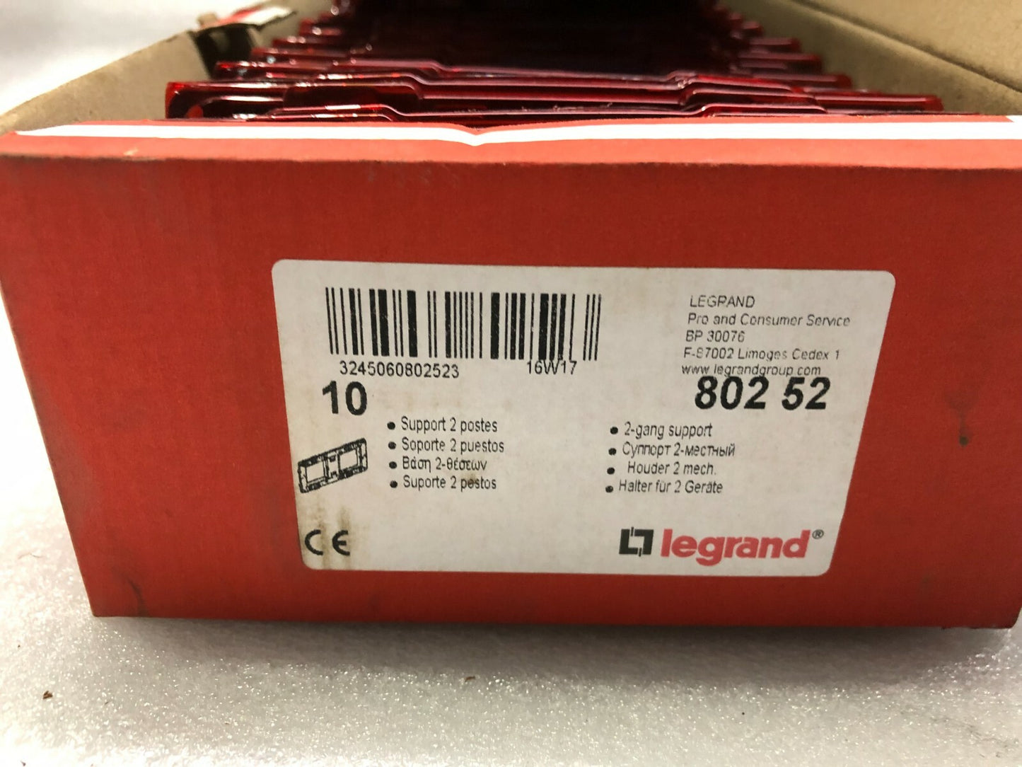 LEGRAND 802 52 SUPPORT MOUNTING FRAME 2 GANG LOT OF 10 UNIT