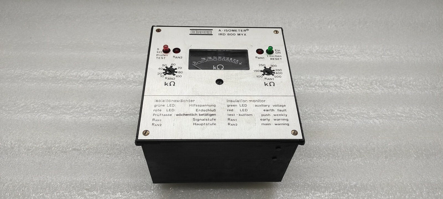BENDER IRD-800-MYX A-ISOMETER 984666 INSULATION MONITOR 220V 5A 1100VA