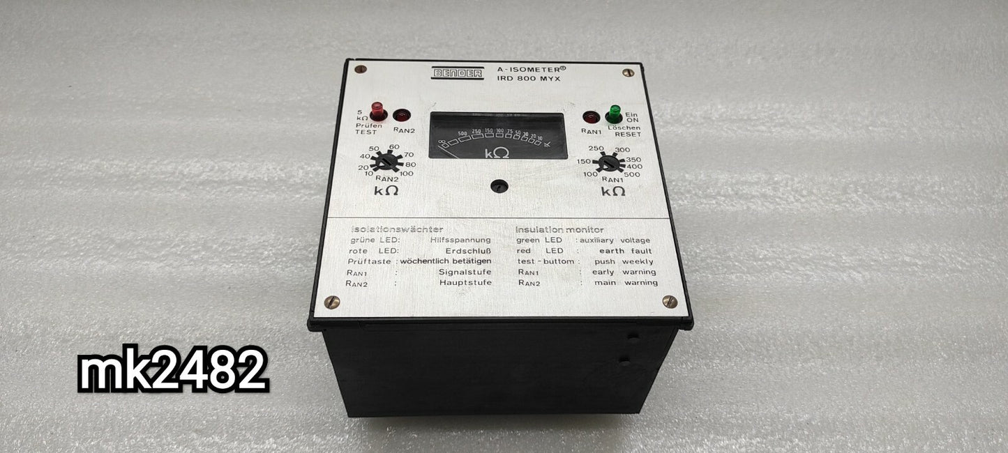 BENDER IRD-800-MYX A-ISOMETER 984666 INSULATION MONITOR 220V 5A 1100VA