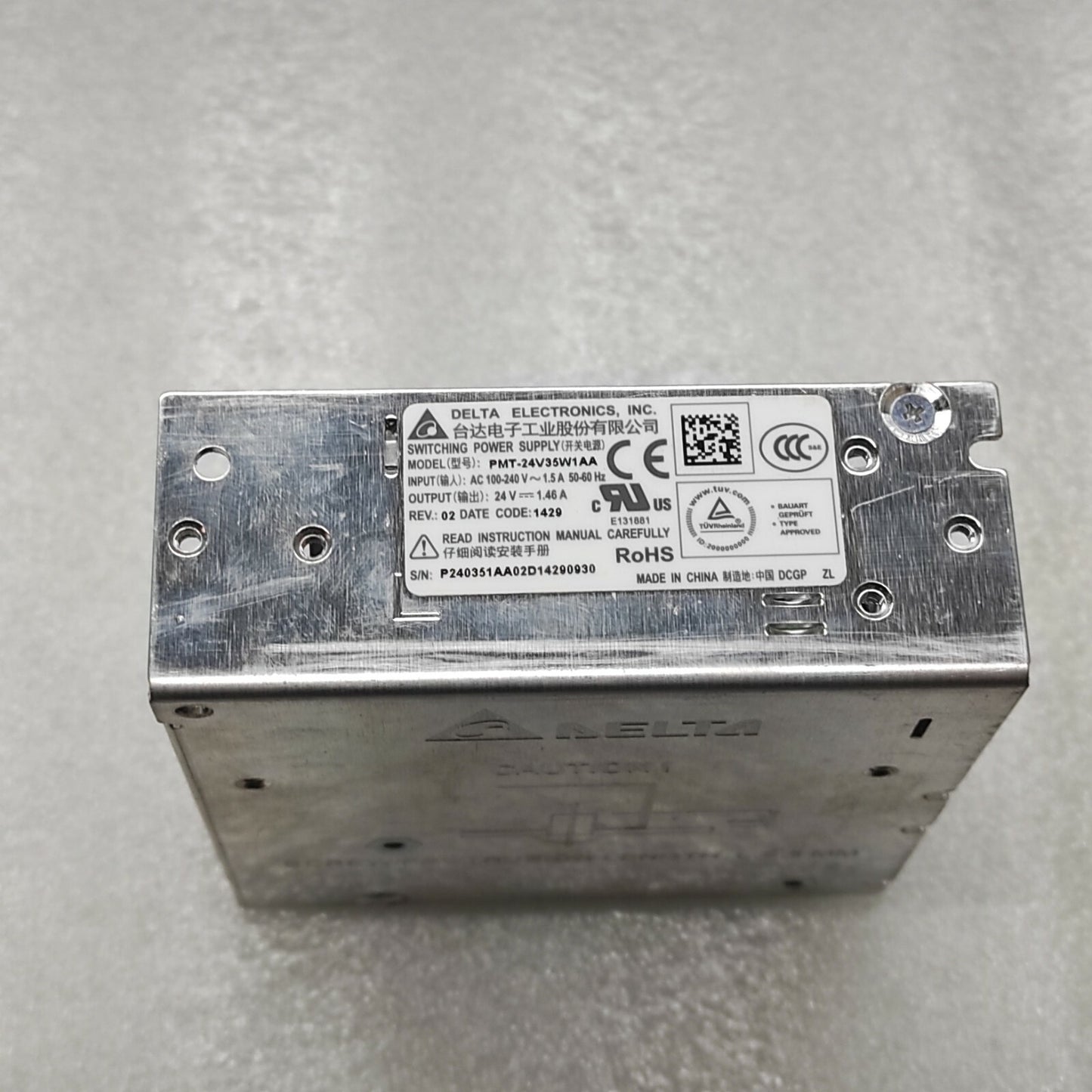 DELTA ELECTRONICS PMT-24V35W1AA POWER SUPPLY 24VDC 1.46A