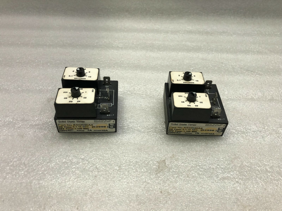 SSAC KSDR40A4 SOLID STATE TIMER 120VAC 0.1-10 SEC 1-100 MIN