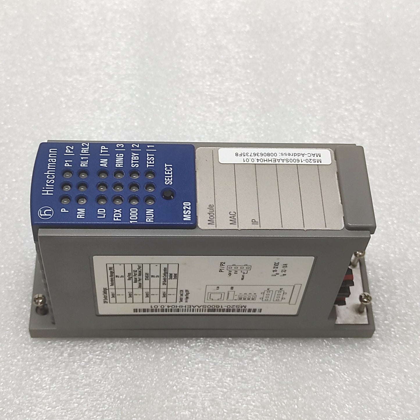 HIRSCHMANN MS20 MICE SWITCHING MODULE 18-32VDC MS20-1600SAAEHH04.0.01