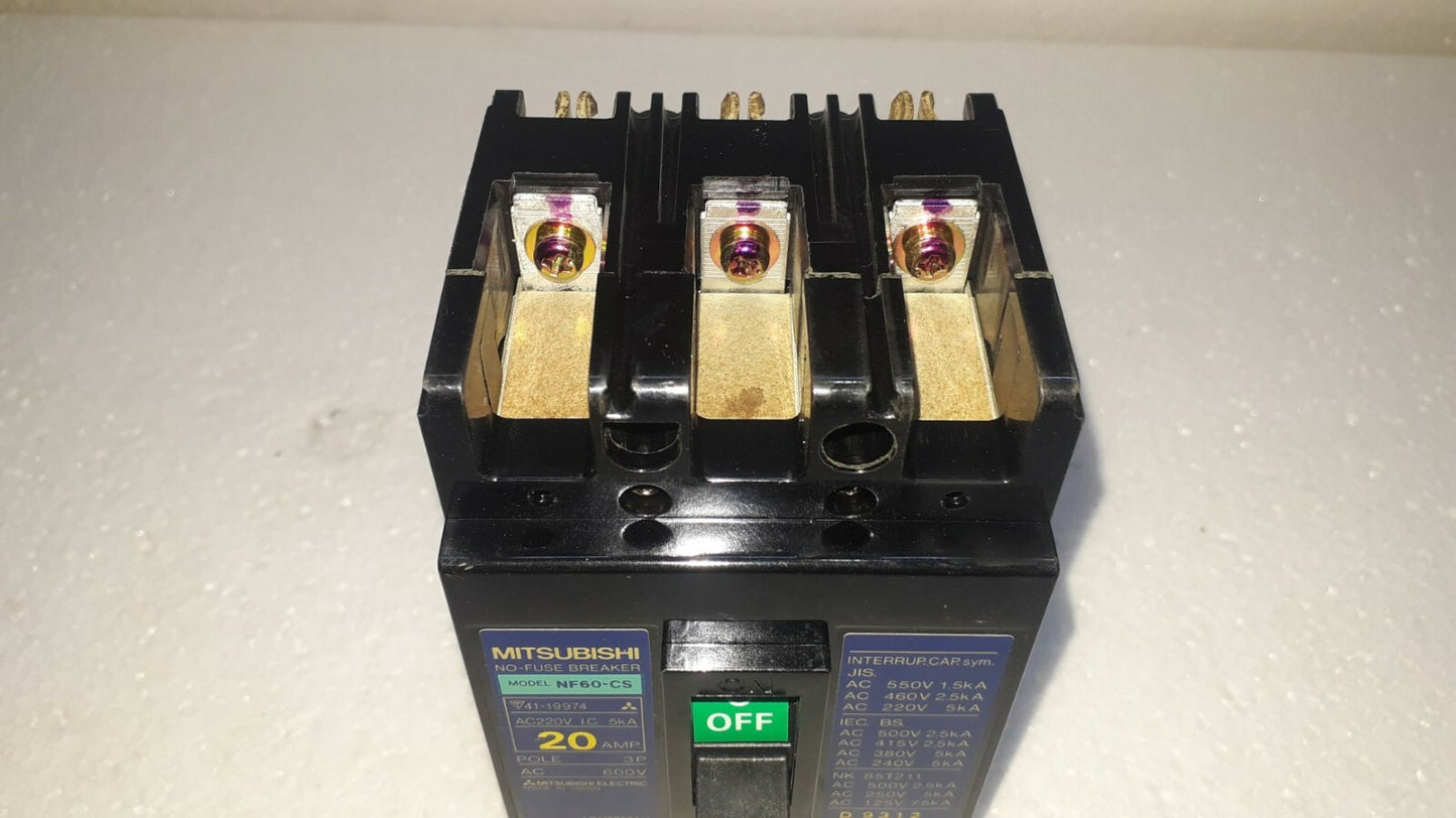 Mitsubishi NF60-CS No-Fuse Breaker 20A 3P 600V NF60CS