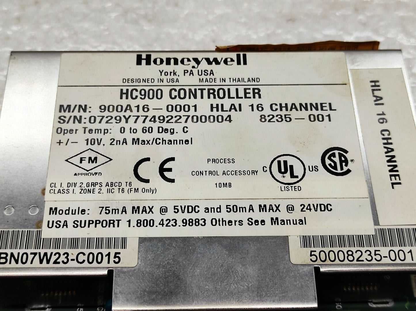 Honeywell HC900 Controller 900A16-0001 HLAI 16 Channel 900160001