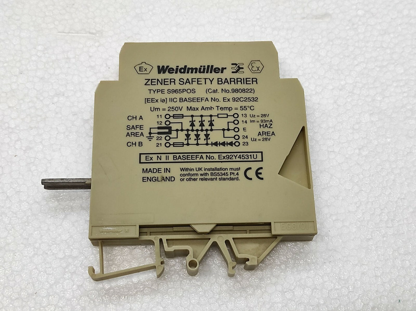 Weidmuller S965POS Zener Safety Barrier 980822