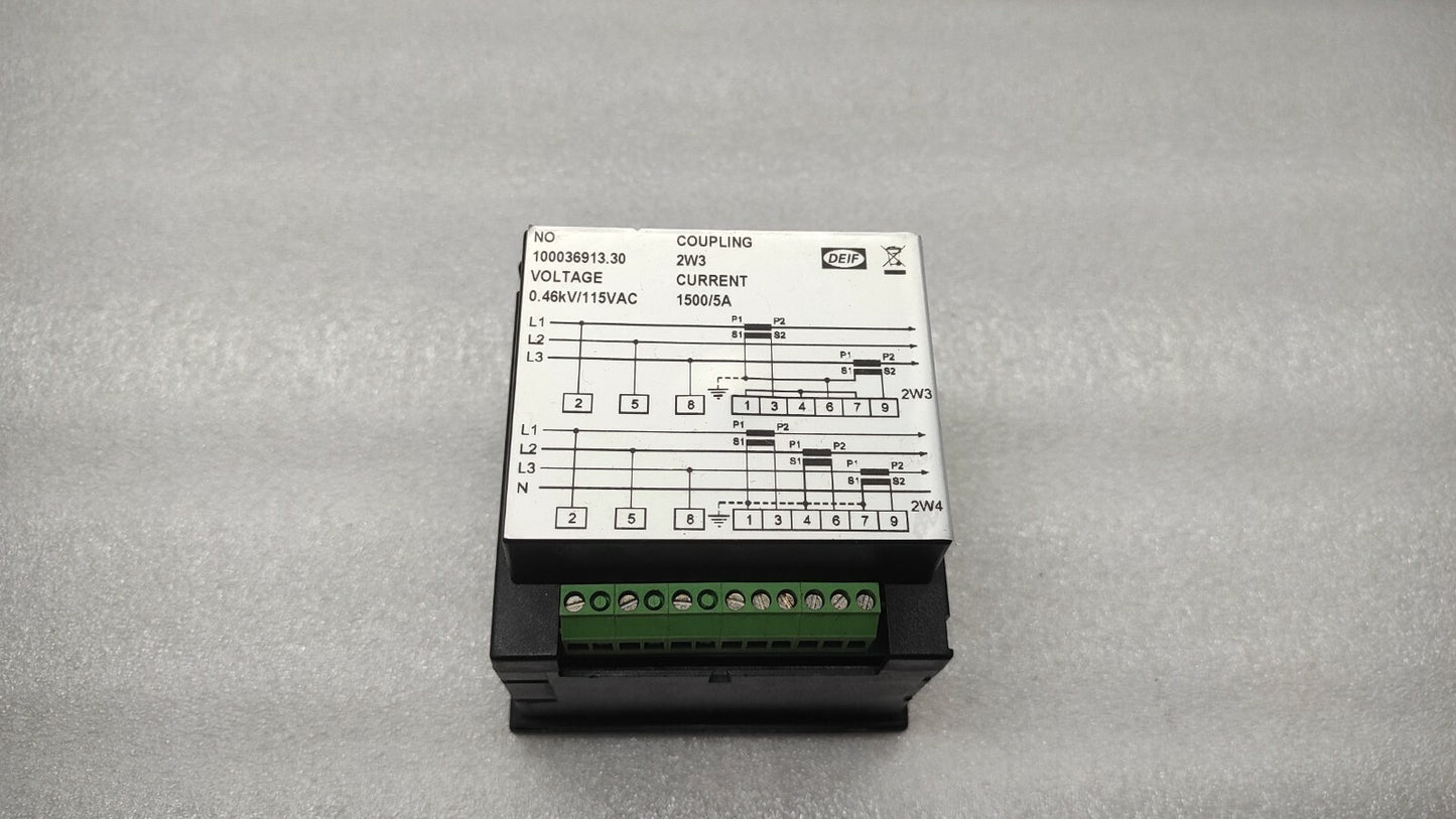 DEIF KW METER 100036913.30 KILOWATT METER 115VAC 1500/5A