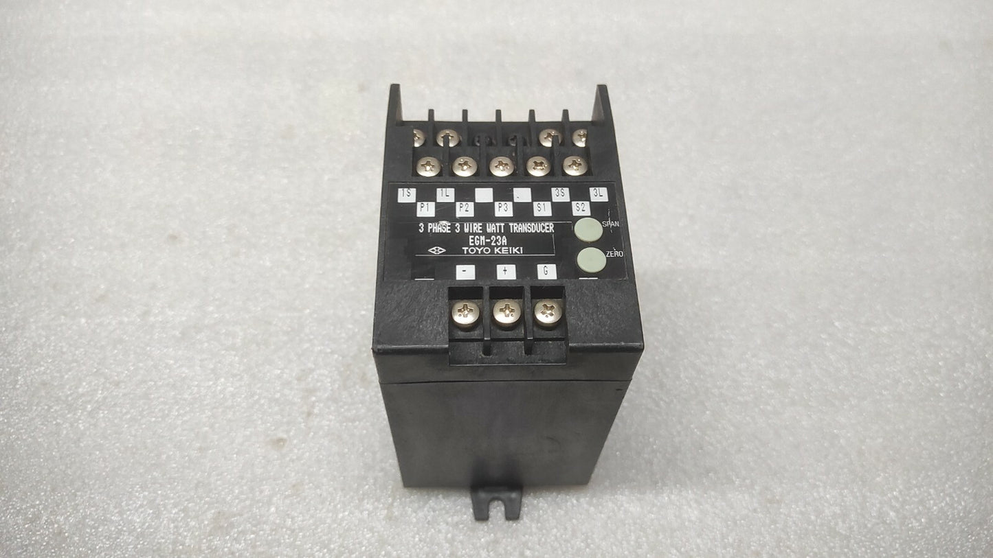 TOYO KEIKI EGM-23A 3-PH 3-WIRE WATT TRANSDUCER