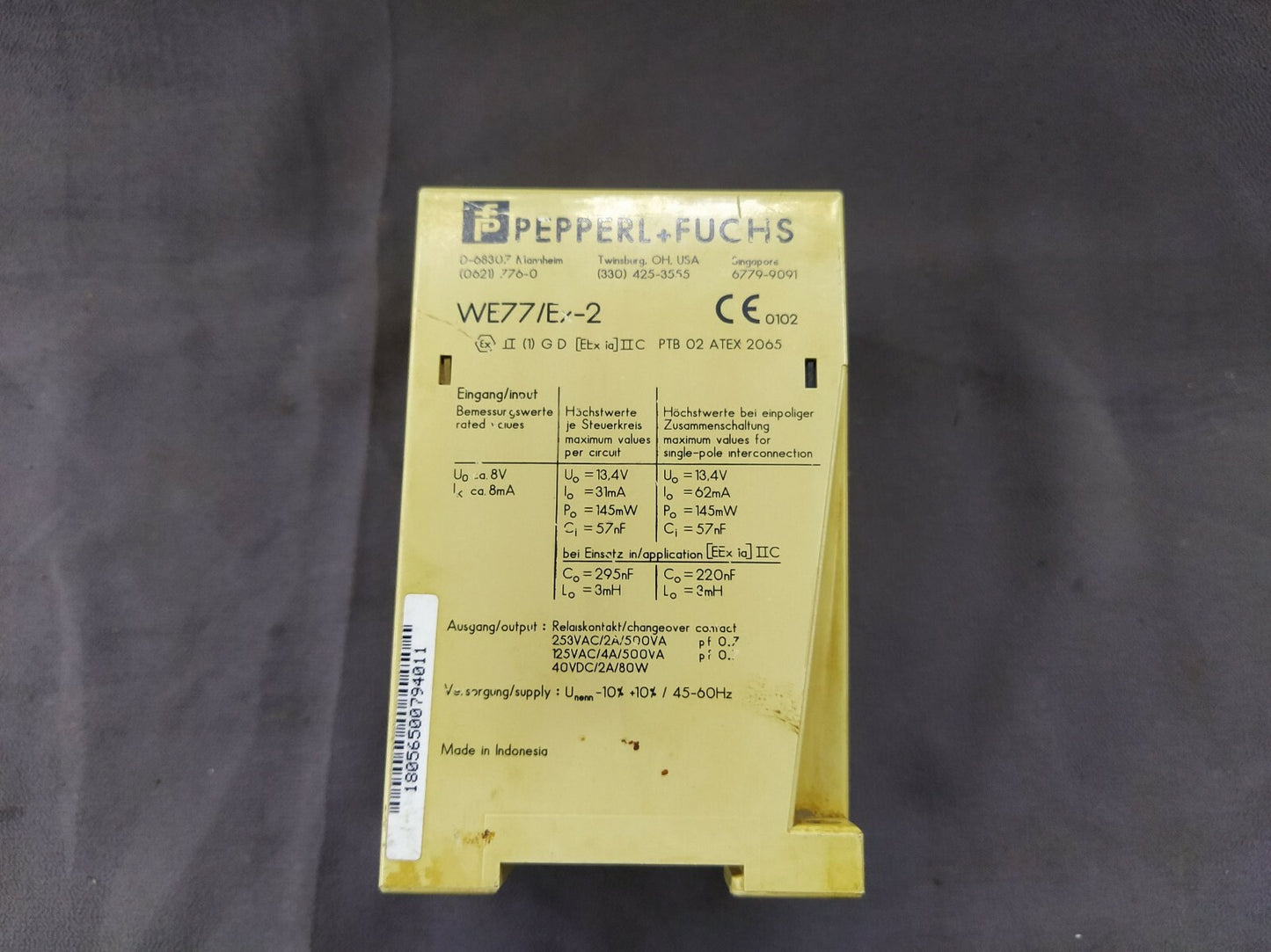 Pepperl + Fuchs WE77/EX-2 Switch Amplifier 129198 230V AC LOT OF 2 UNIT