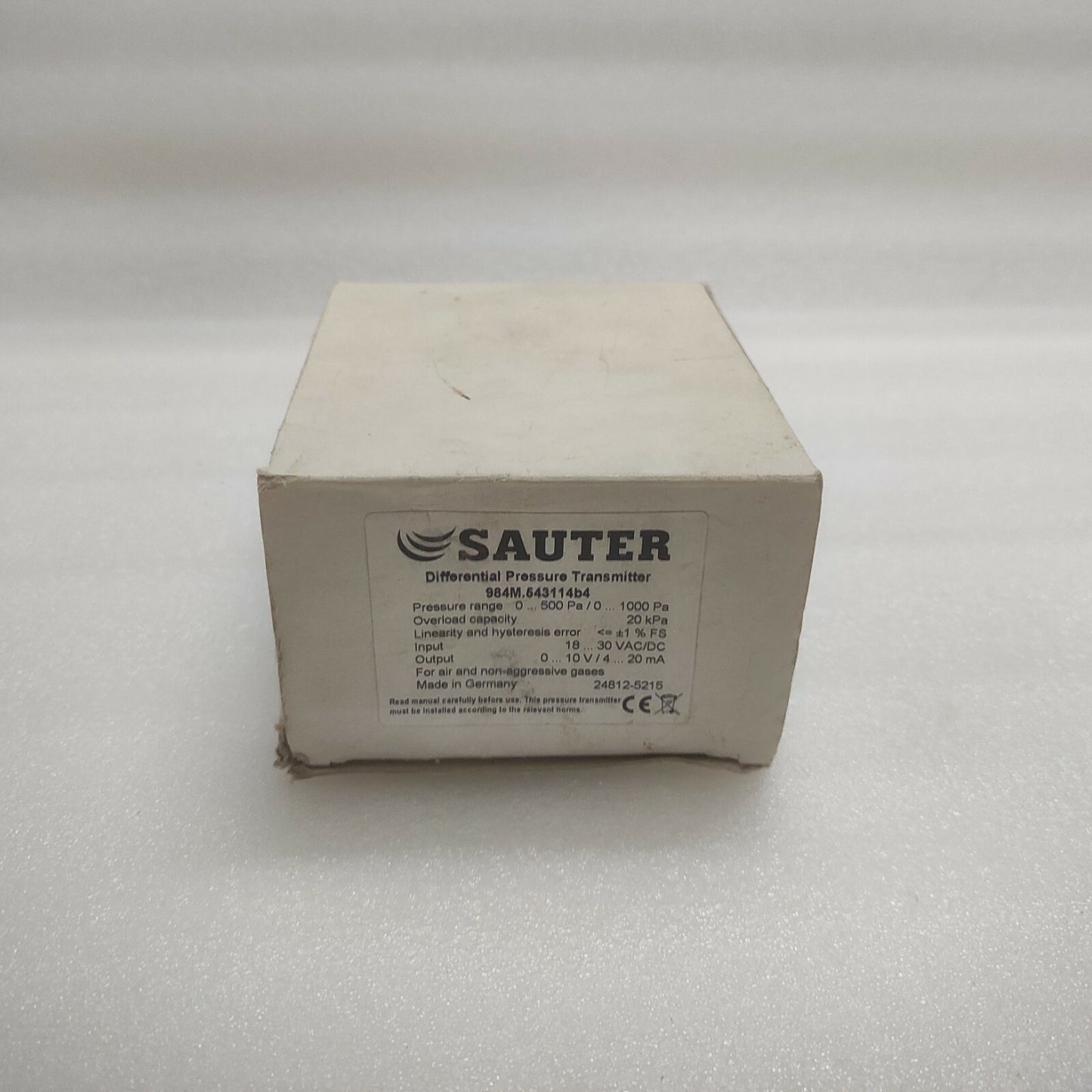 SAUTER 984M.543114B4 DIFFERENTIAL PRESSURE TRANSMITTER  18-30VAC/DC