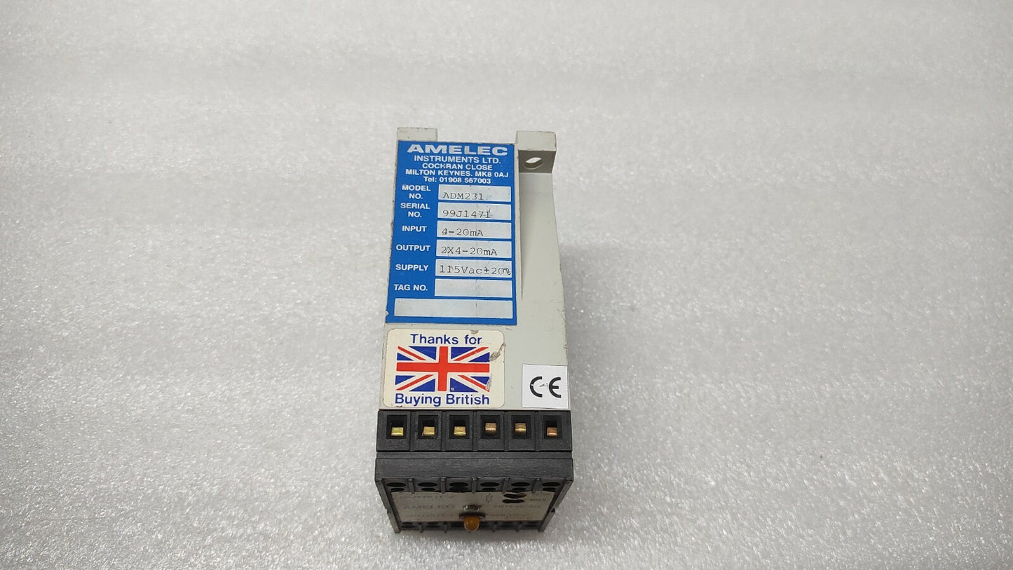 AMELEC ADM231 DUAL OUTPUT PROCESS SIGNAL TRANSMITTER 01908-567003 115VAC