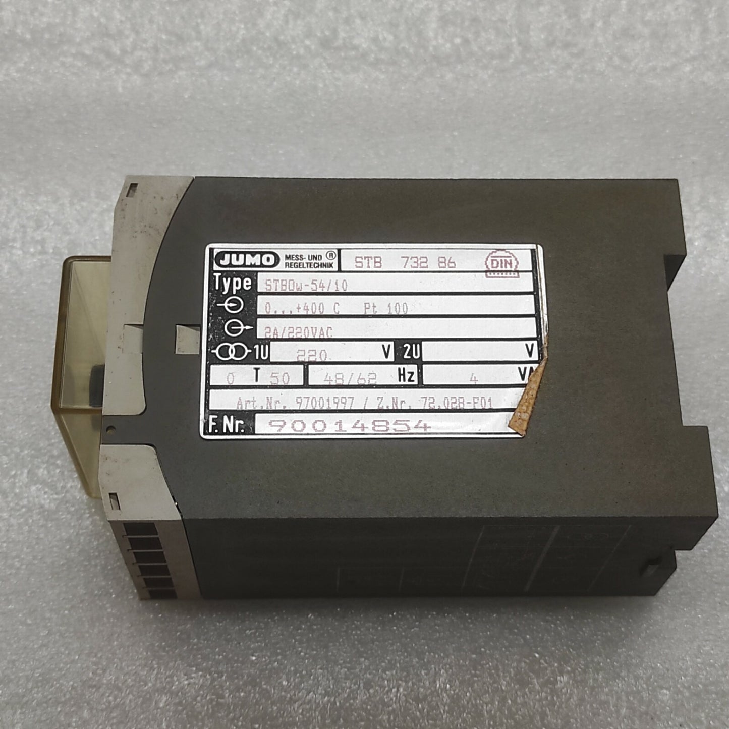 JUMO STBOW-54/10 TEMPERATURE CONTROLLER 97001997 0-400'C 220VAC