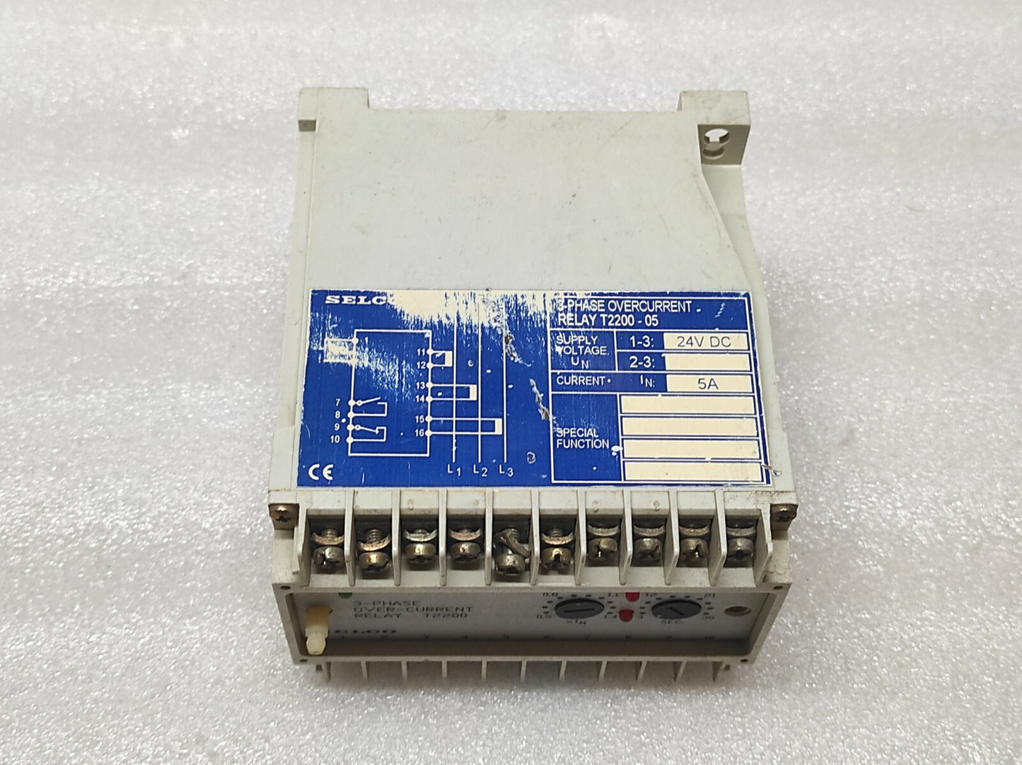 SELCO T2200-05 3-PHASE OVERCURRENT RELAY 24VDC