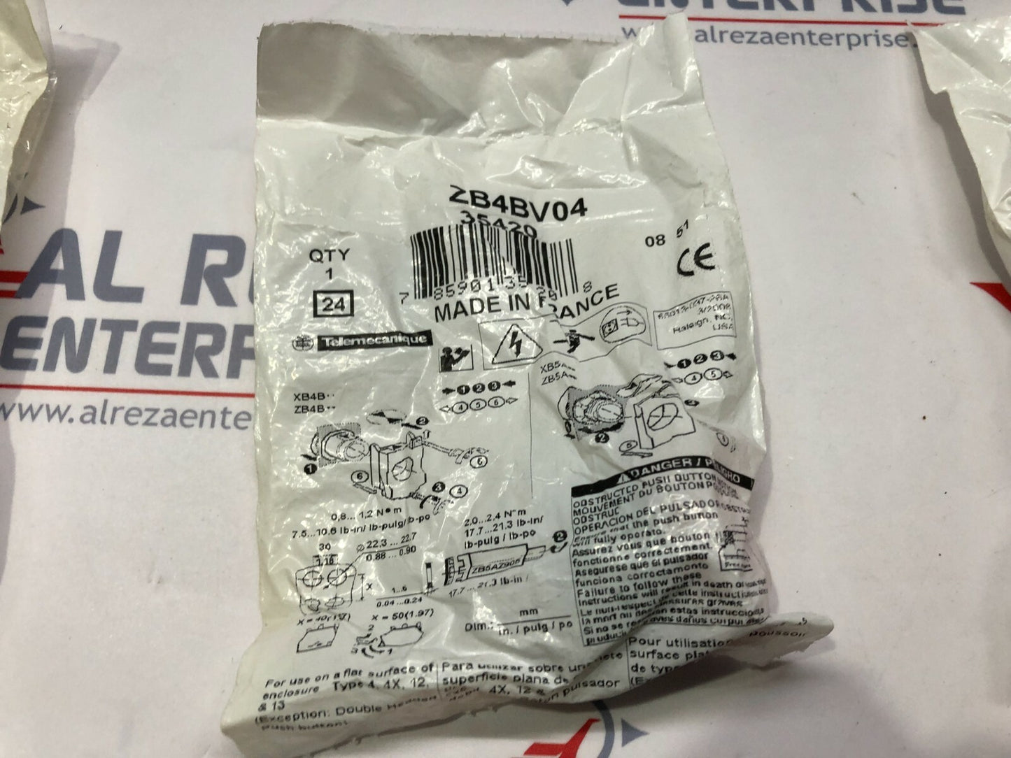 TELEMECANIQUE SE ZB4BV04 RED PILOT LIGHT 35420 LOT OF 4 UNIT
