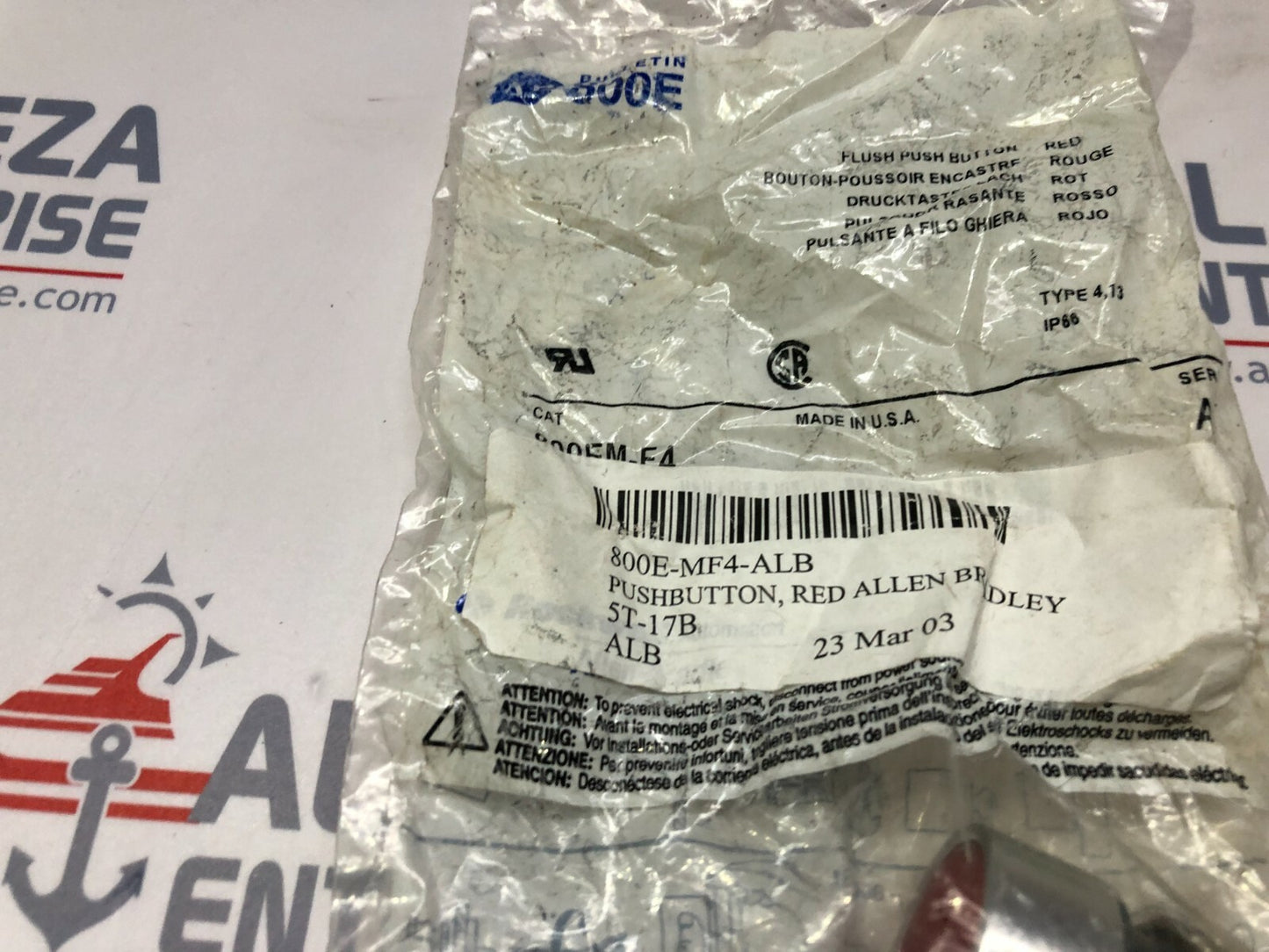ALLEN BRADLEY 800EM-F4 RED PUSH BUTTON LOT OF 4 UNIT