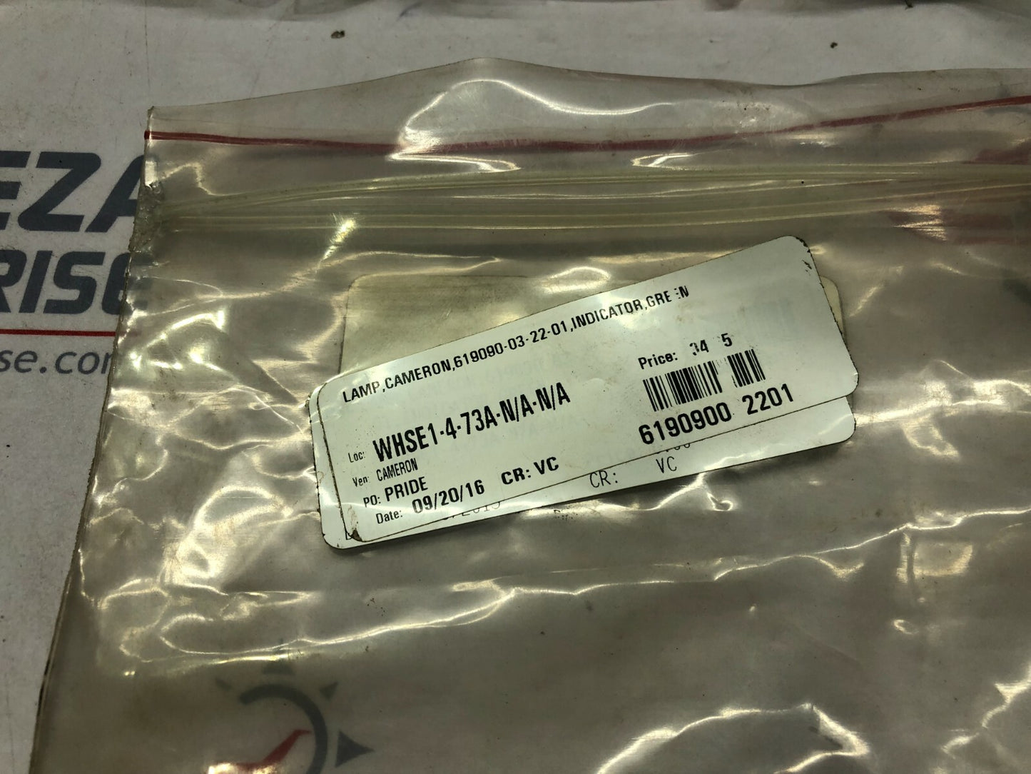 CAMERON 619090-03-22-01 GREEN LAMP INDICATOR EAO 704.950.0