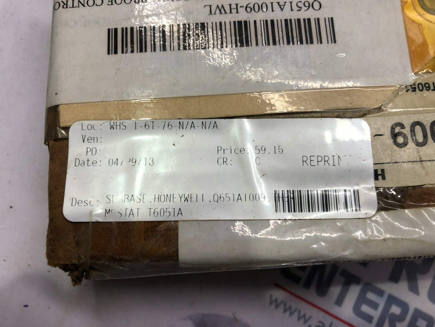 HONEYWELL Q651A-1009-1H MULTI SWITCHING SUBBASE