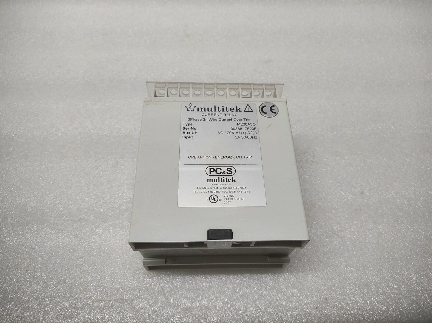 MULTITEK M200A3O CURRENT RELAY 120V