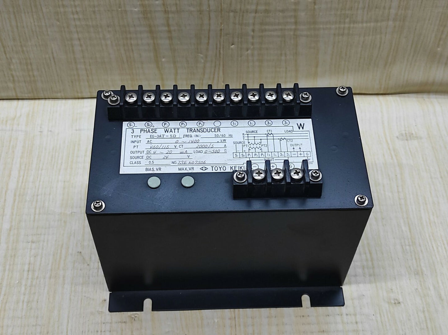 Toyo Keiki EG-3AT-SD 3-Phase Watt Transducer EG3ATSD 1400KW
