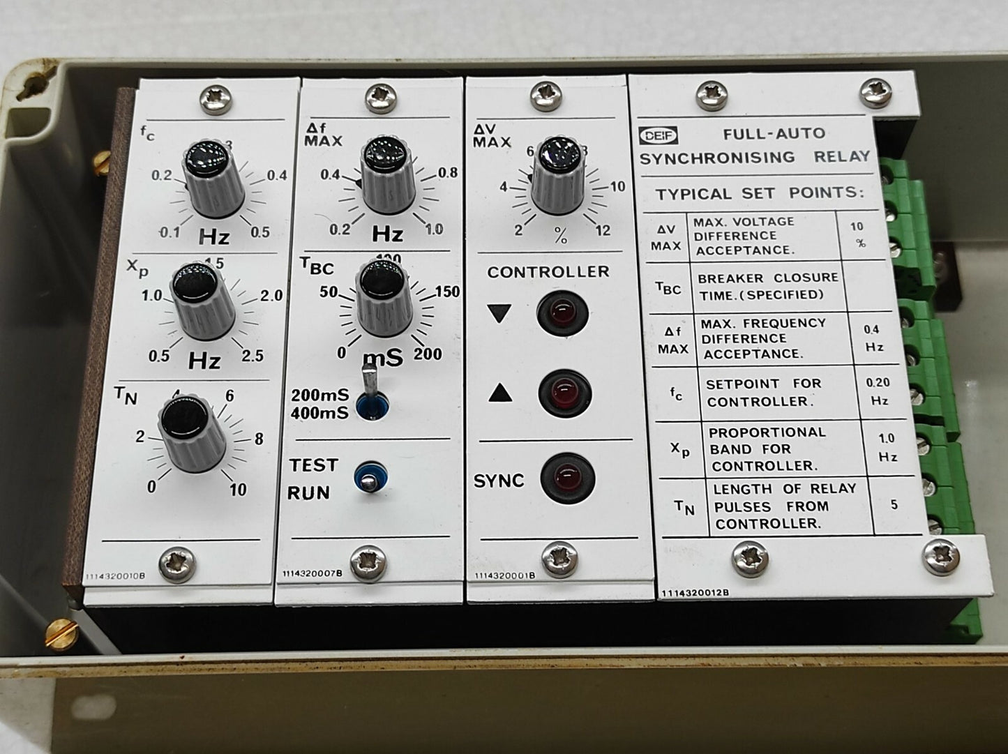 Deif Full Auto Synchronising Relay 1114320012B 1114320010B 1114320007B 111432000