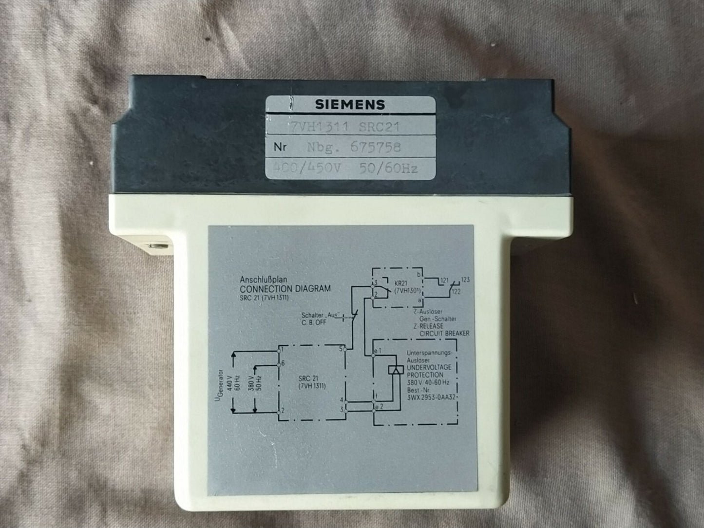 Siemens 7VH1311 SRC21 Capacitor Time Delay 675758 400/450V