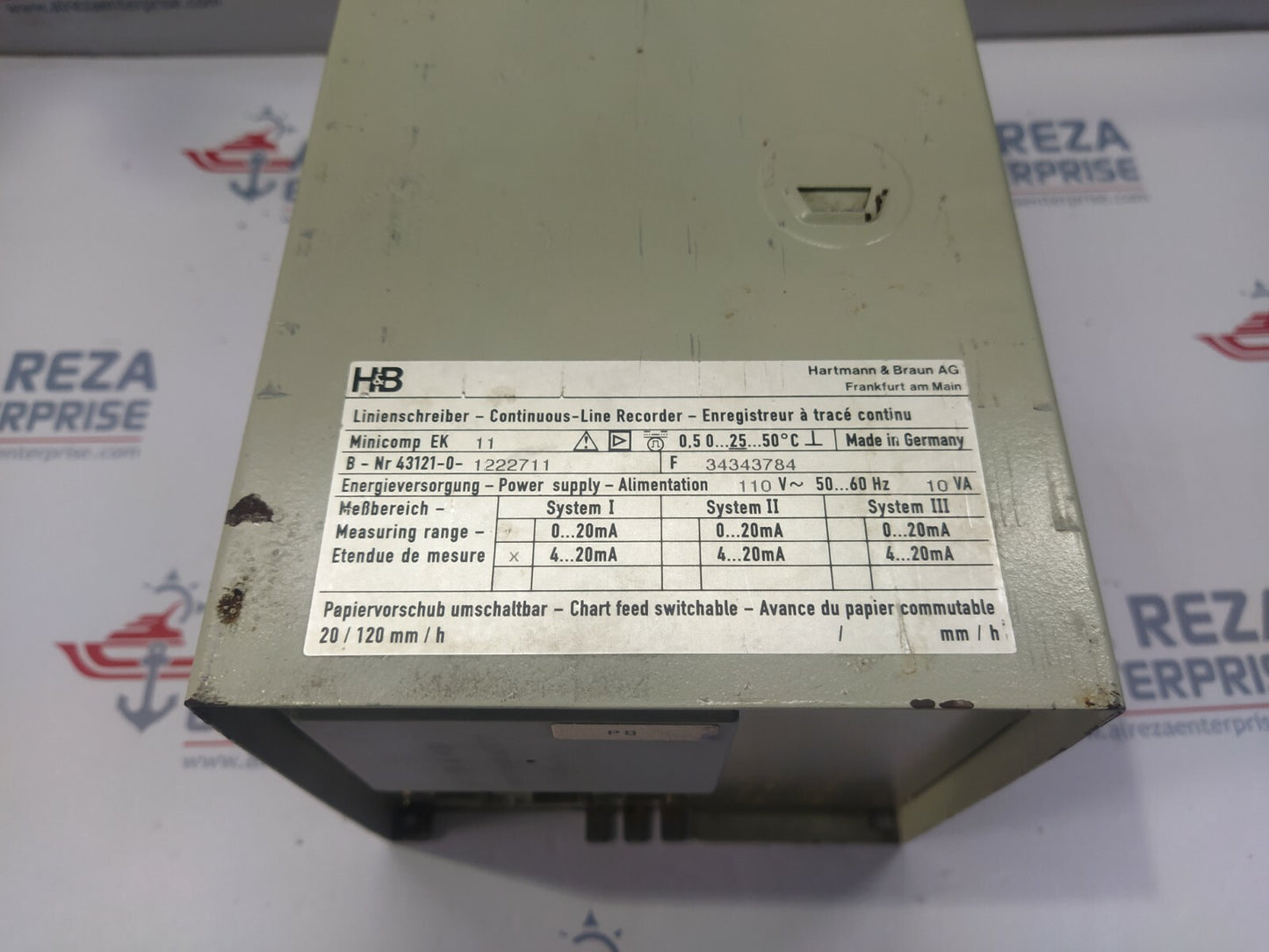HARTMANN & BRAUN MINICOMP EK 11 CONTINUOUS LINE RECORDER 43121-0-1222711