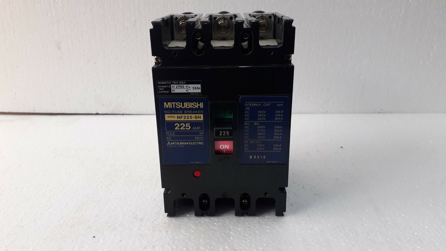 Mitsubishi NF225-SH No Fuse Breaker 225A 3P 660V NF225SH