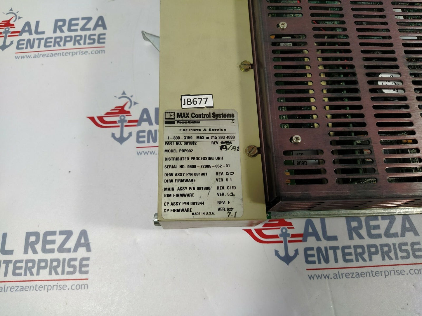 Max Control System PDP002 Distributed Processing Unit 081812 Revision A/A1