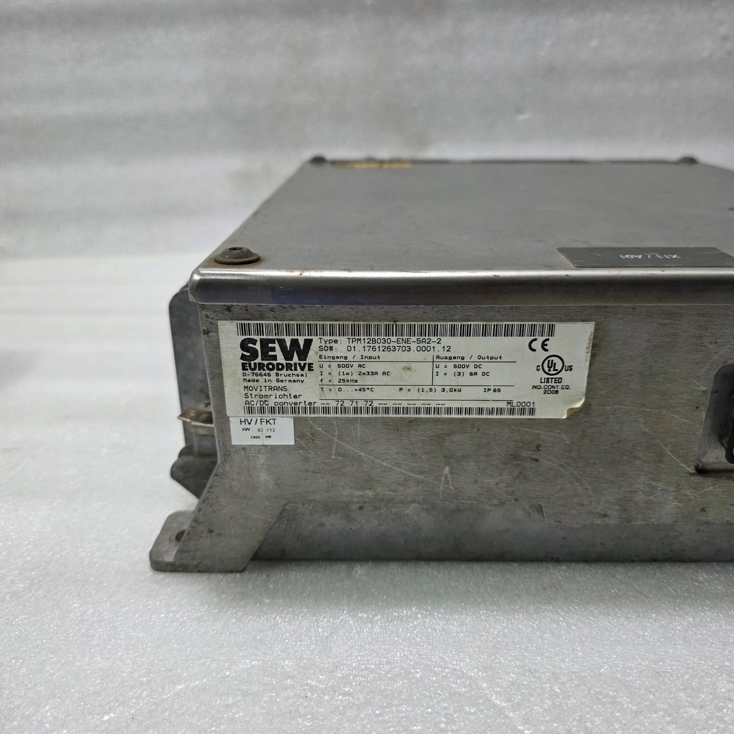 SEW EURODRIVE MOVITRANS TPM12B030-ENE-5A2-2 AC/DC CONVERTER | 500V DC OUTPUT | 3