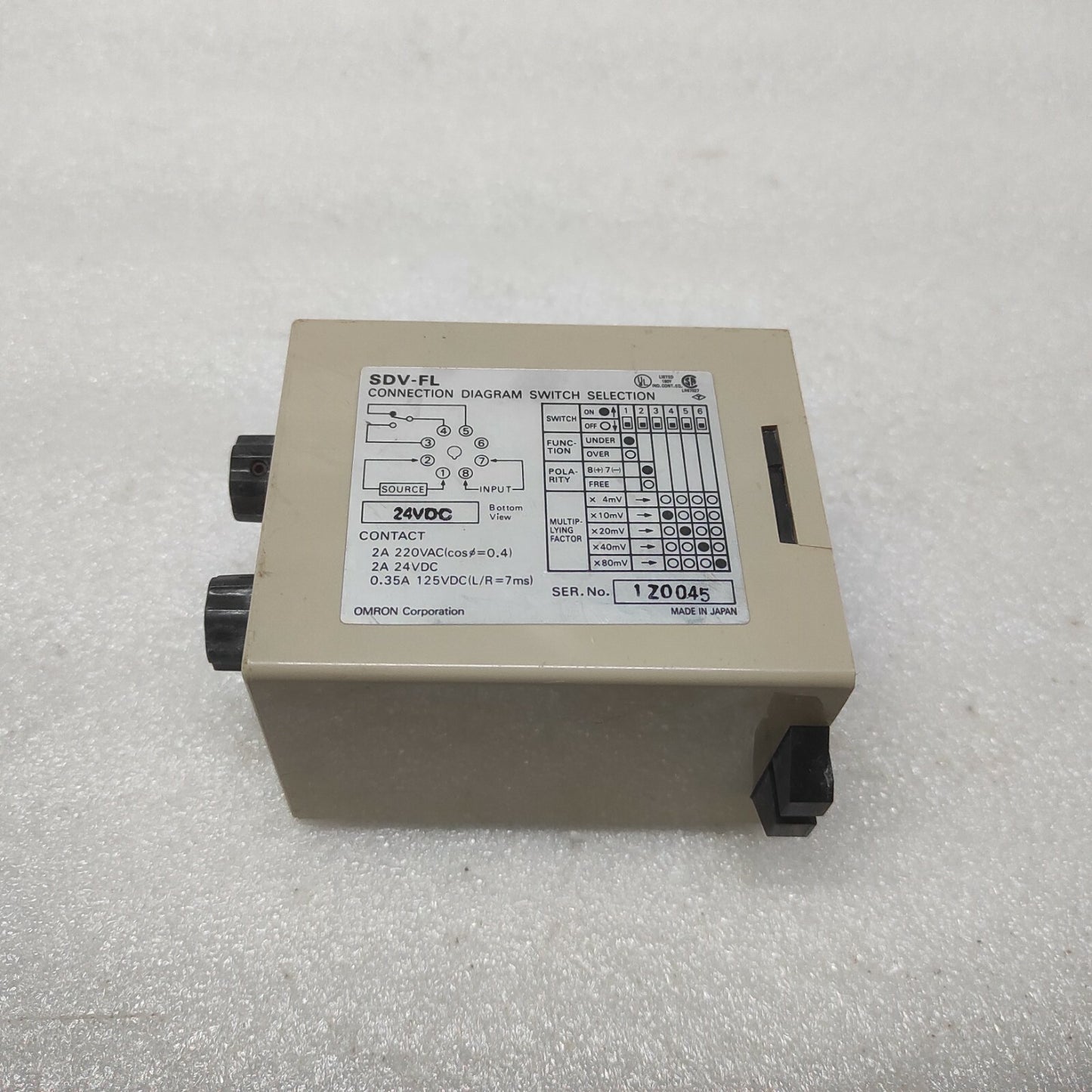 OMRON SDV-FL2 VOLTAGE SENSOR 24VDC