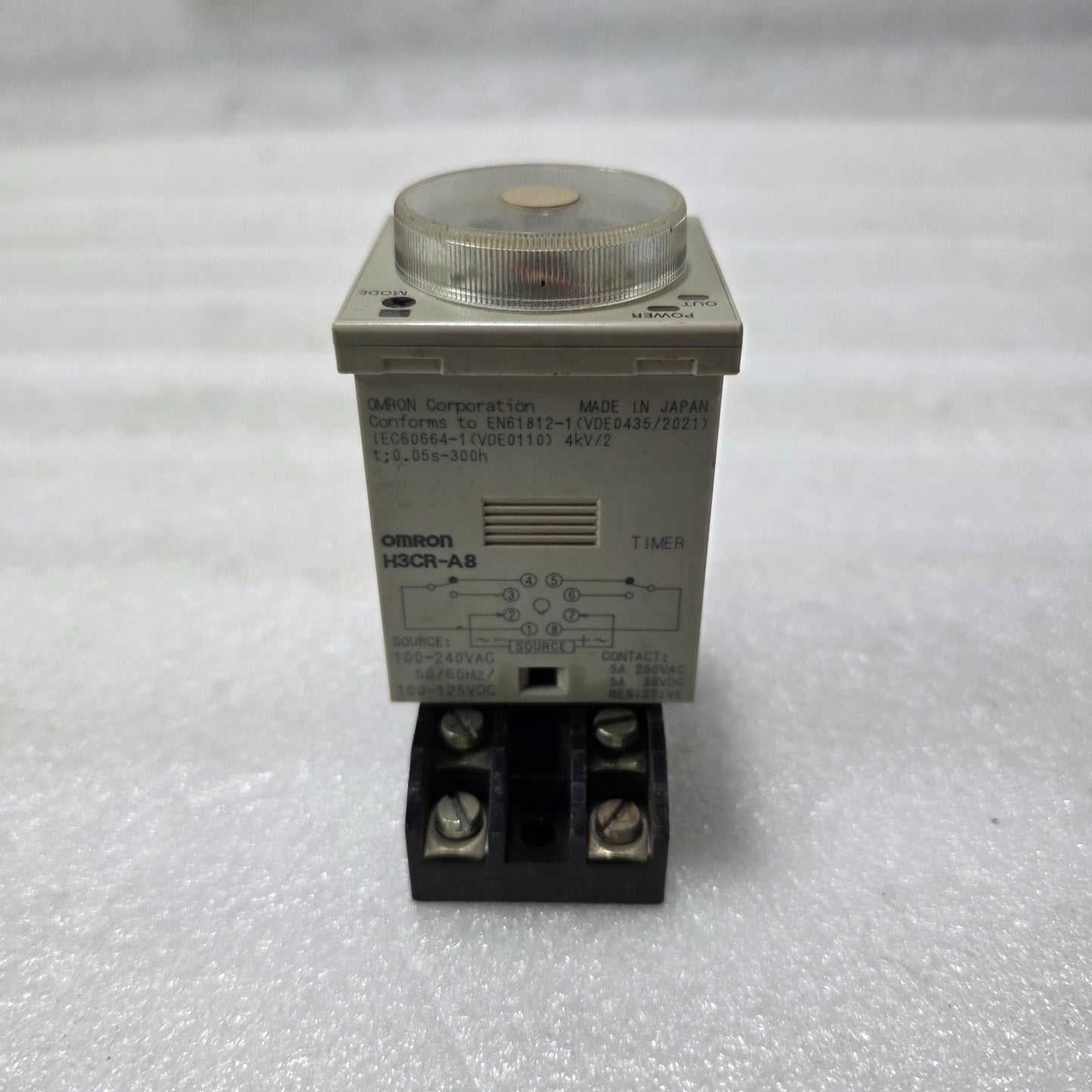 OMRON H3CR-A8 ANALOG TIMER RELAY | MULTI-RANGE TIME DELAY 100–240VAC / 100–125VD