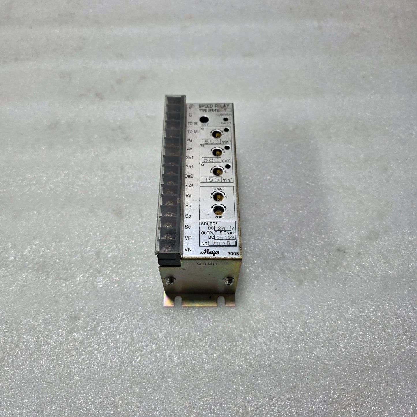 MEIYO SPR-P06-V SPEED RELAY | 860 / 580 / 150 MIN⁻¹ | 24V DC INPUT | 0–10V