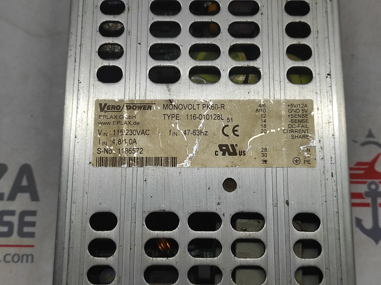 VERO POWER PK60-R MONOVOLT 116-010128L POWER SUPPLY 115/230VAC