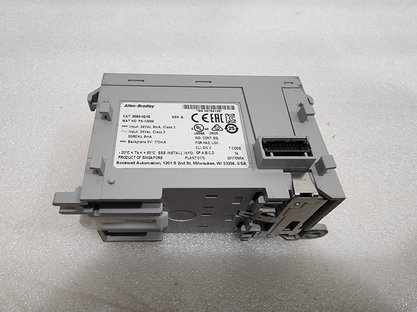 ALLEN BRADLEY CAT 2085-IQ16 MICRO800 16-POINT INPUT MODULE