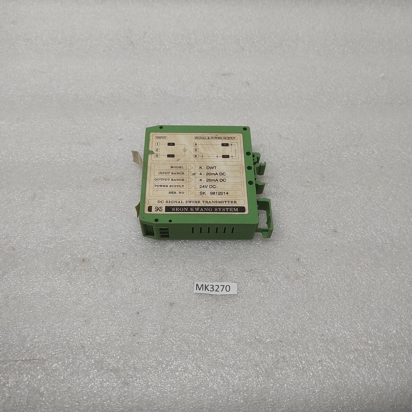 SEON KWANG SYSTEM K-DWT DC SIGNAL TRANSMITTER 24VDC