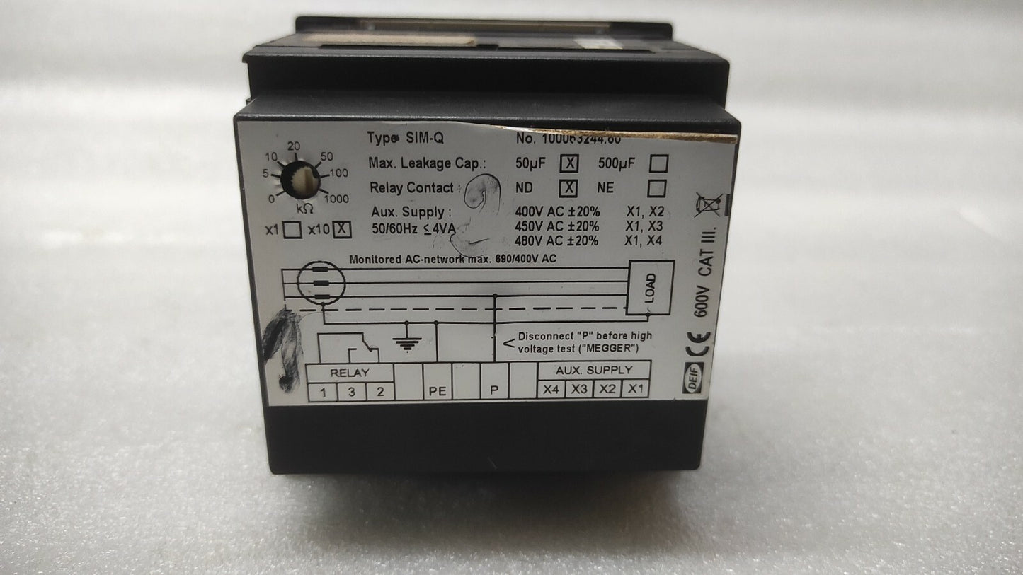 DEIF SIM-Q MEGA OHM METER 100063244.60 400-480V