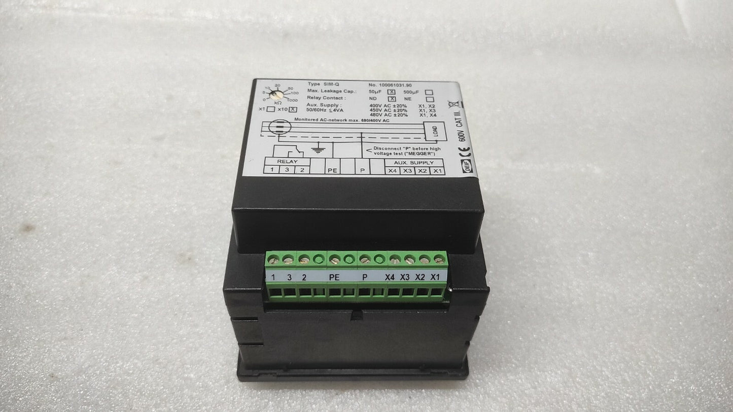 DEIF SIM-Q MEGA OHM METER 100061031.90 400-480V INSULATION MONITOR