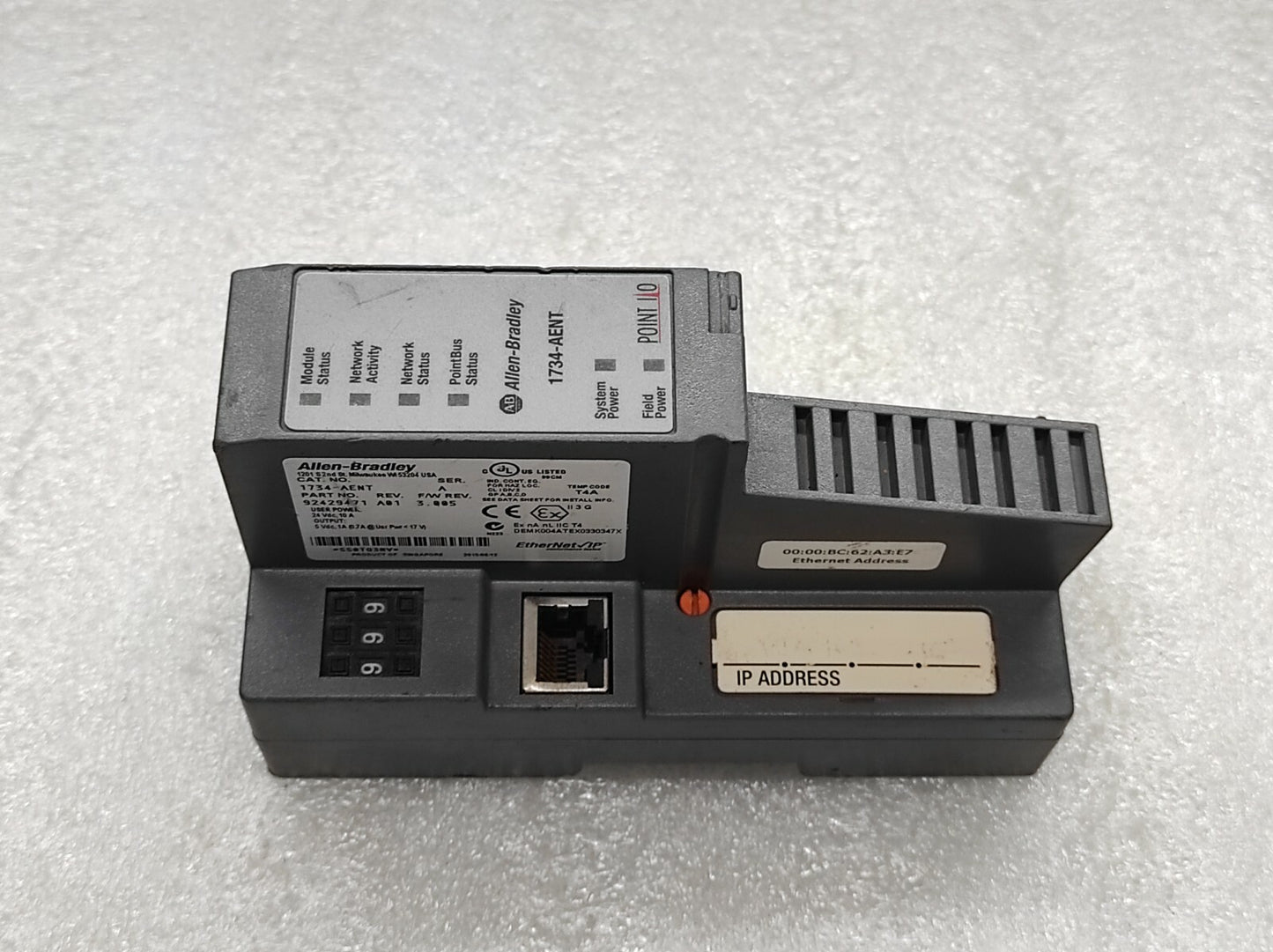 ALLEN BRADLEY CAT 1734-AENT I/O ADAPTER 92429471