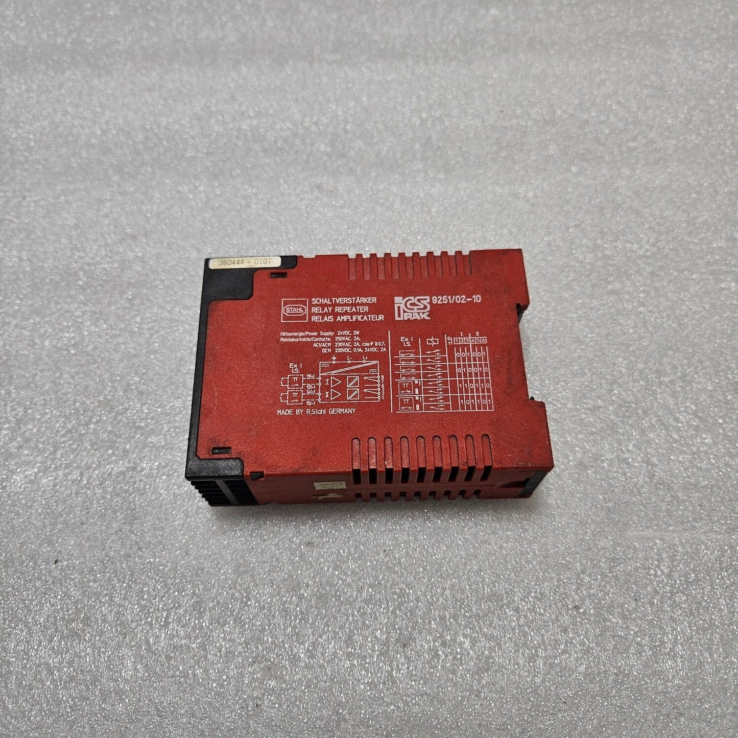 STAHL 9251/02-10 RELAY REPEATER 24VDC