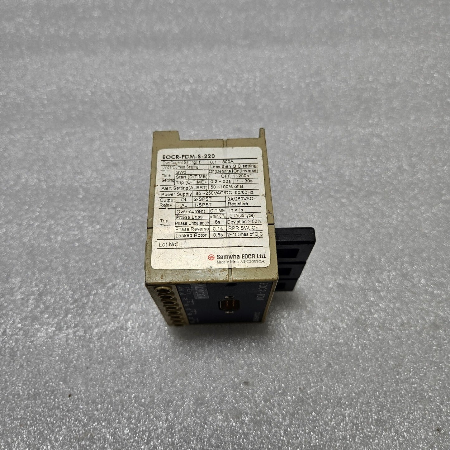 SAMWHA EOCR-FDM-S-220 MULTIFUNCTIONAL PROTECTIVE RELAY 0.1-800A