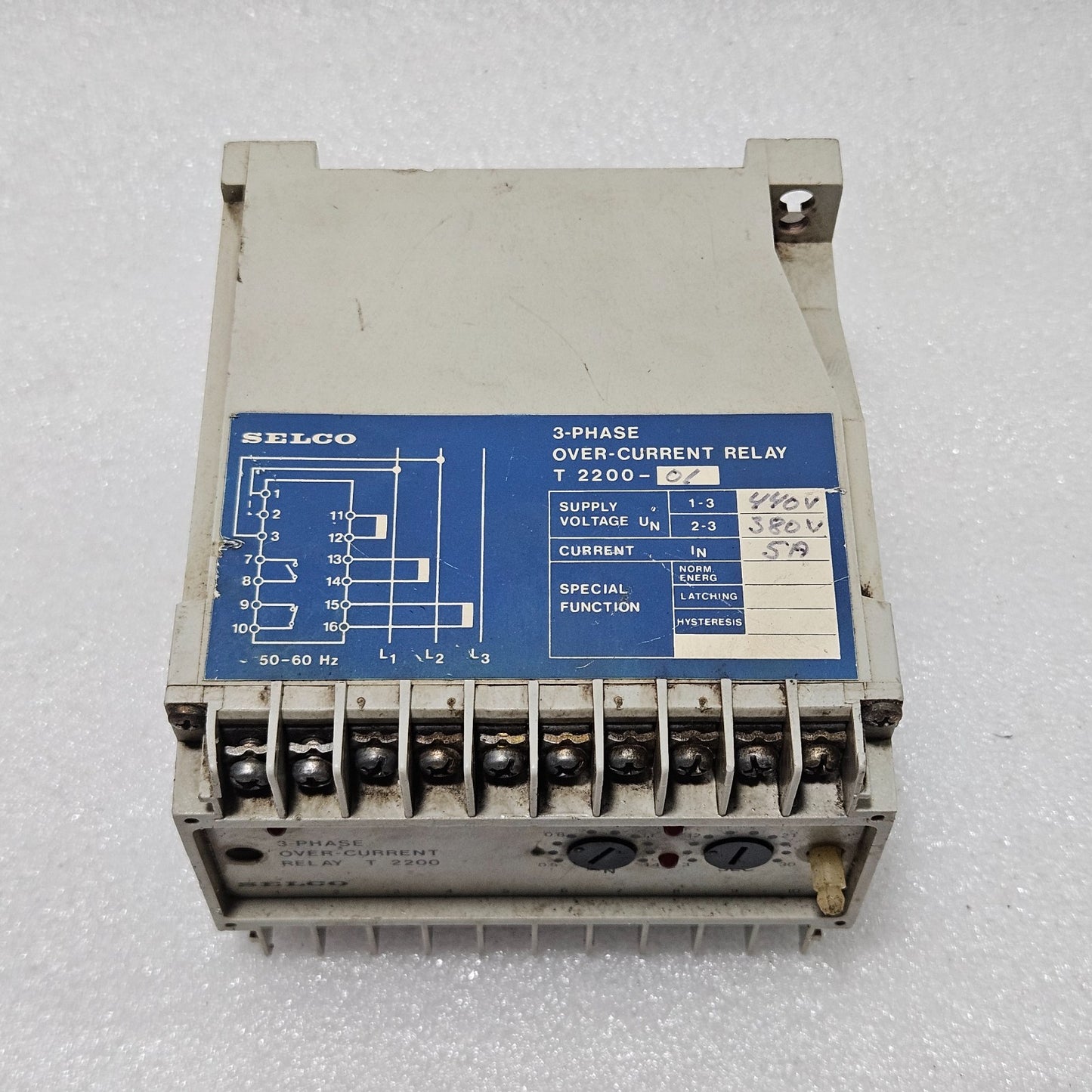 SELCO T2200-06 3-PHASE OVERCURRENT RELAY | 5A | 380 / 440V AC